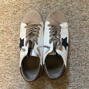 ShuShop White and Brown Sneakers